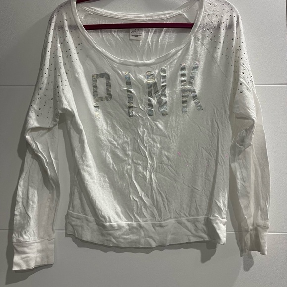 Victoria secret pink pullover in white and silver size S in good condition - Picture 1 of 4